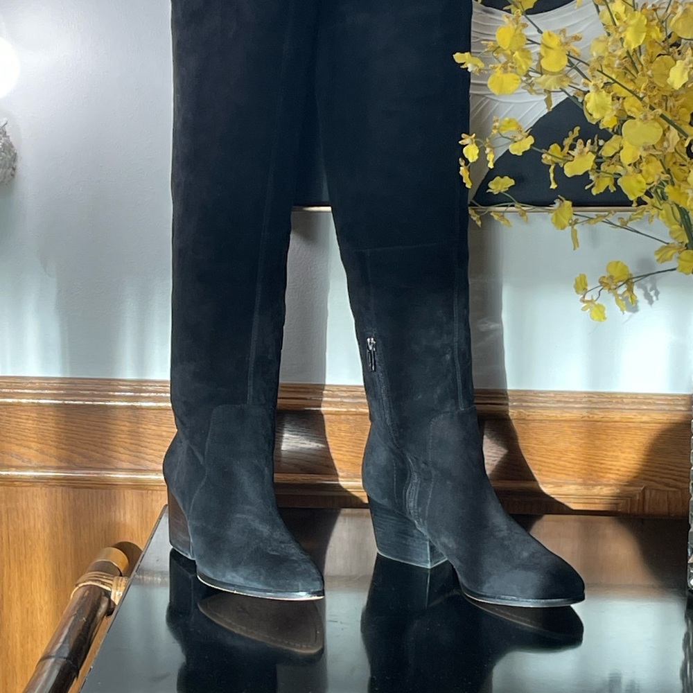 Vince Camuto Black Suede Heeled Boots